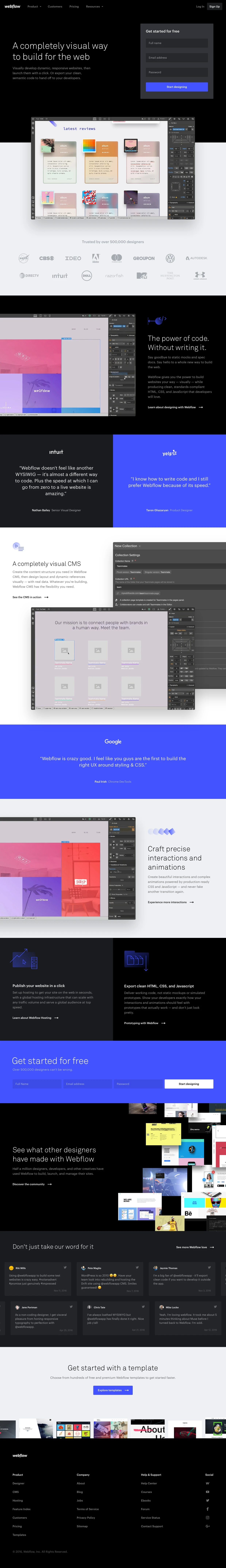 Webflow Landing Page Example: A completely visual way to build for the web