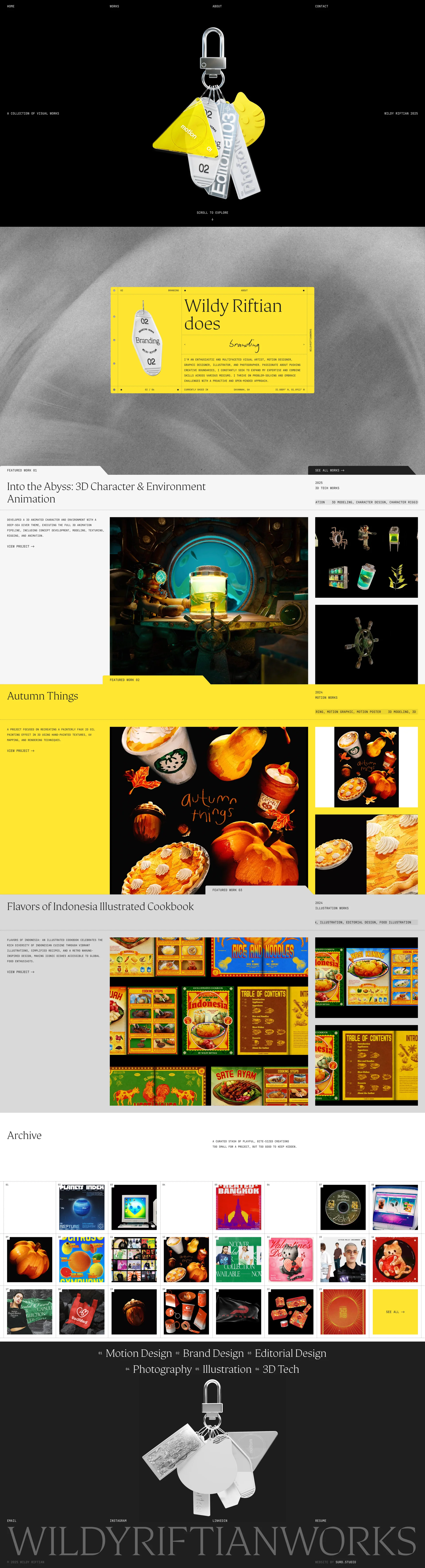 Wildy Riftian Landing Page Example: Wildy Riftian is an enthusiastic and multifaceted visual artist, motion designer, graphic designer, illustrator, and photographer.