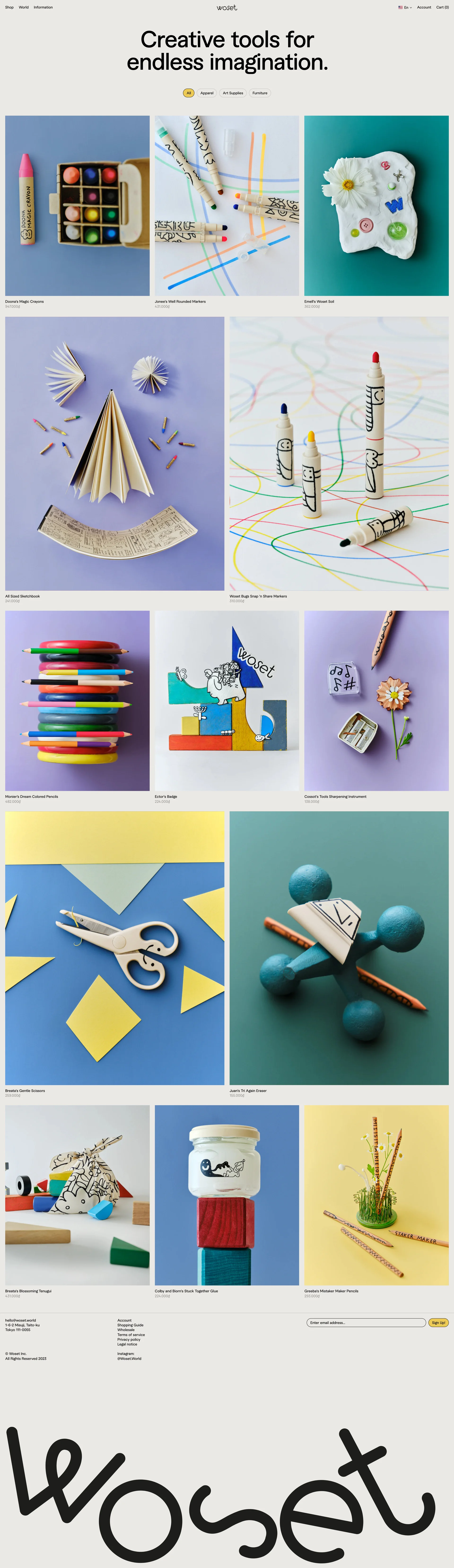 Woset Landing Page Example: Woset’s mission is to inspire and nurture the imaginations of children - designing Creative Tools for children that spark storytelling, creativity, enable open play, and have more uses than the ones typically prescribed.