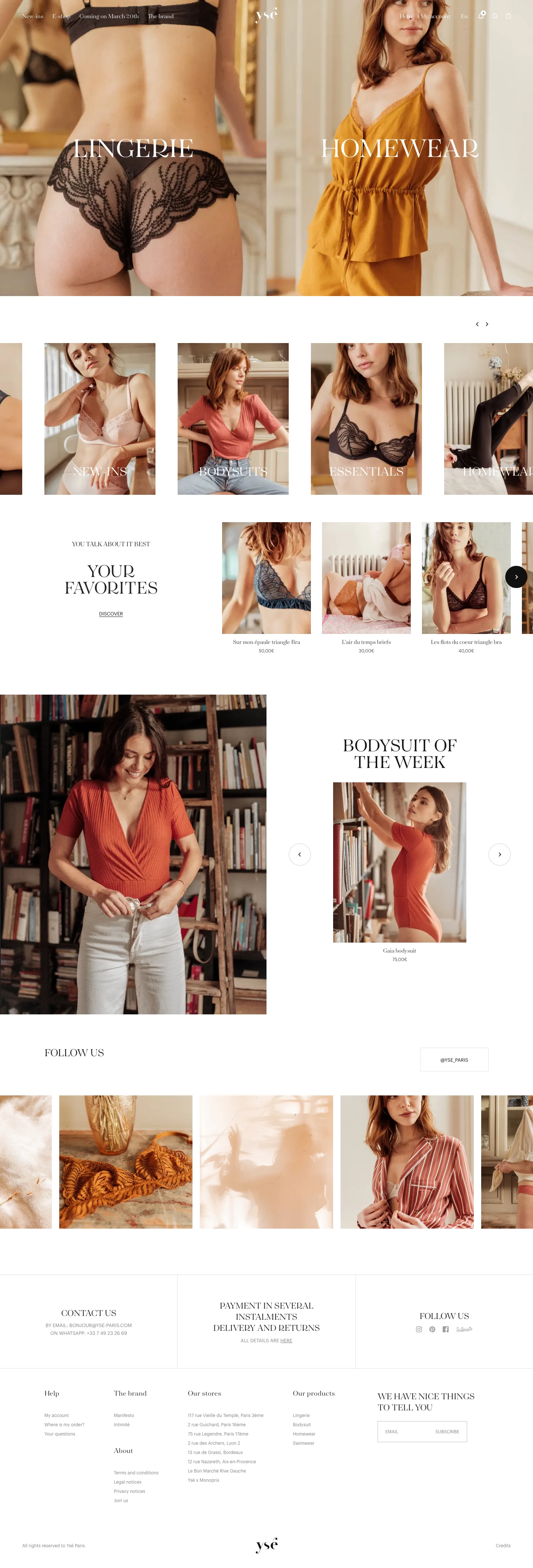 Ysé Paris Landing Page Example: The body at heart. Together we all share the most intimate of things: our bodies.
