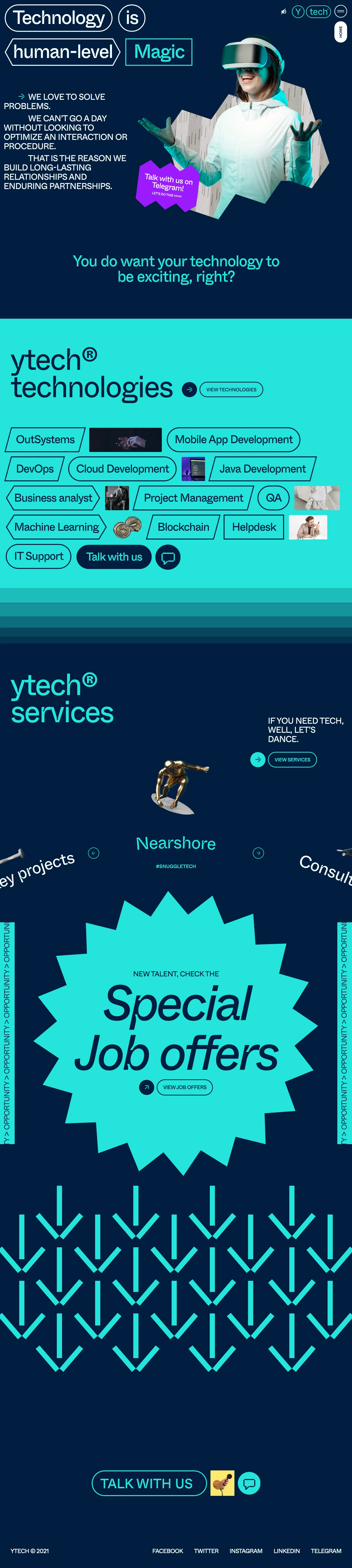 Ytech Landing Page Example: We love to solve problems. We can’t go a day without looking to optimize an interaction or procedure. That is the reason we build long-lasting relationships and enduring partnerships.