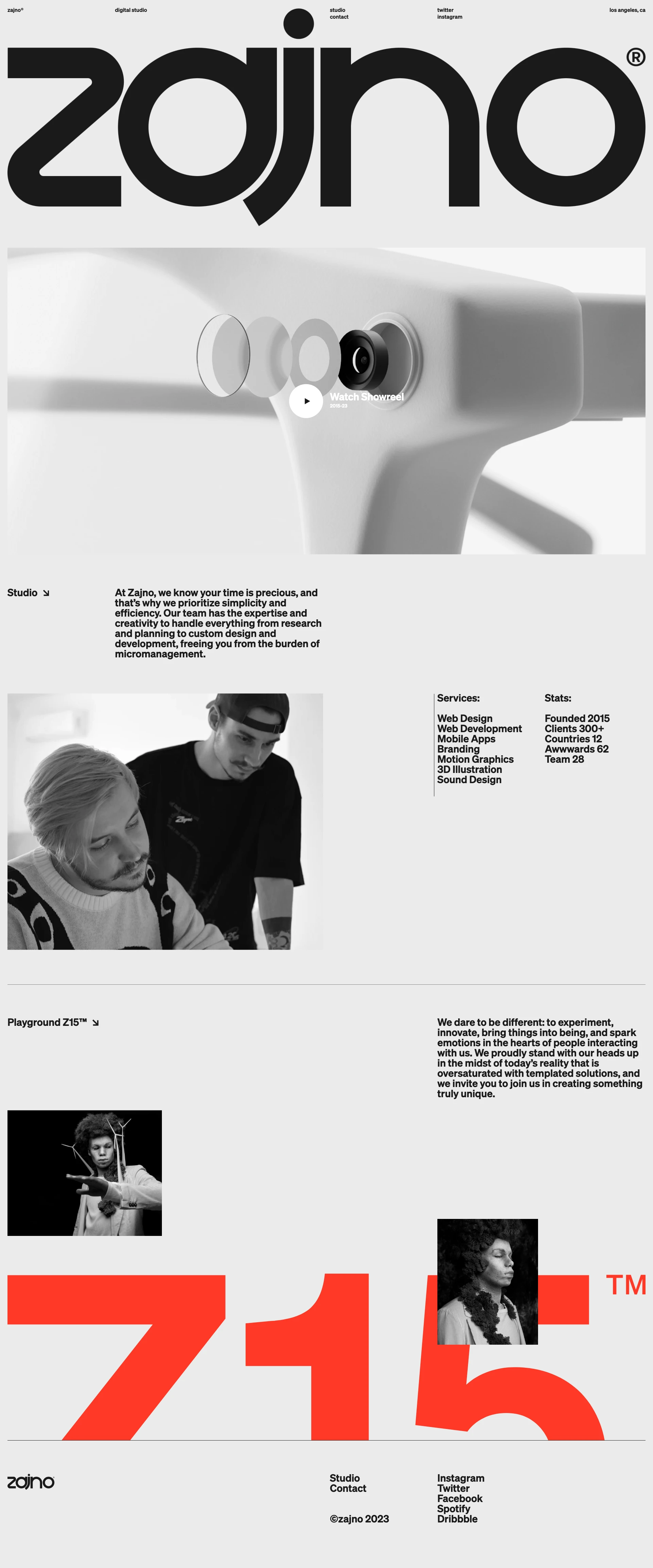 Zajno Landing Page Example: We’re a digital design studio that’s all about breaking the mold! We specialize in crafting the wildest, most unconventional digital experiences out there.