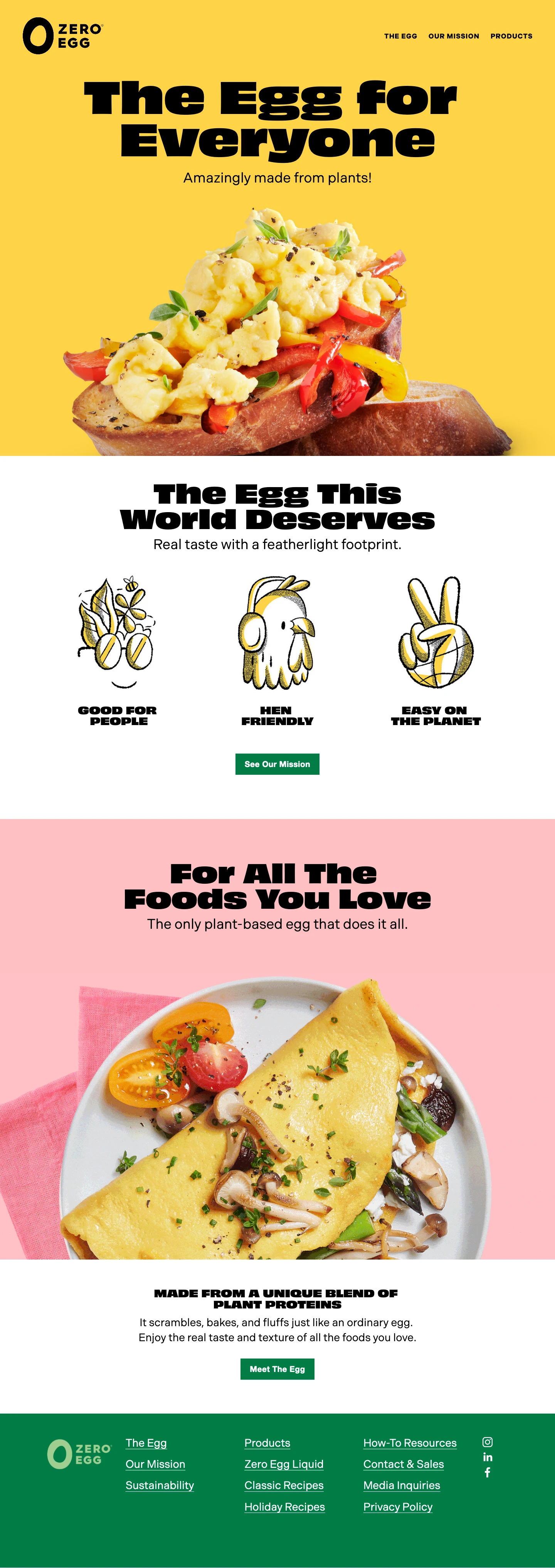 Zero Egg Landing Page Example: A plant-based, vegan egg replacer. Zero Egg is the best egg alternative for any recipe, including: plant-based omelette, scramble, and baked goods.