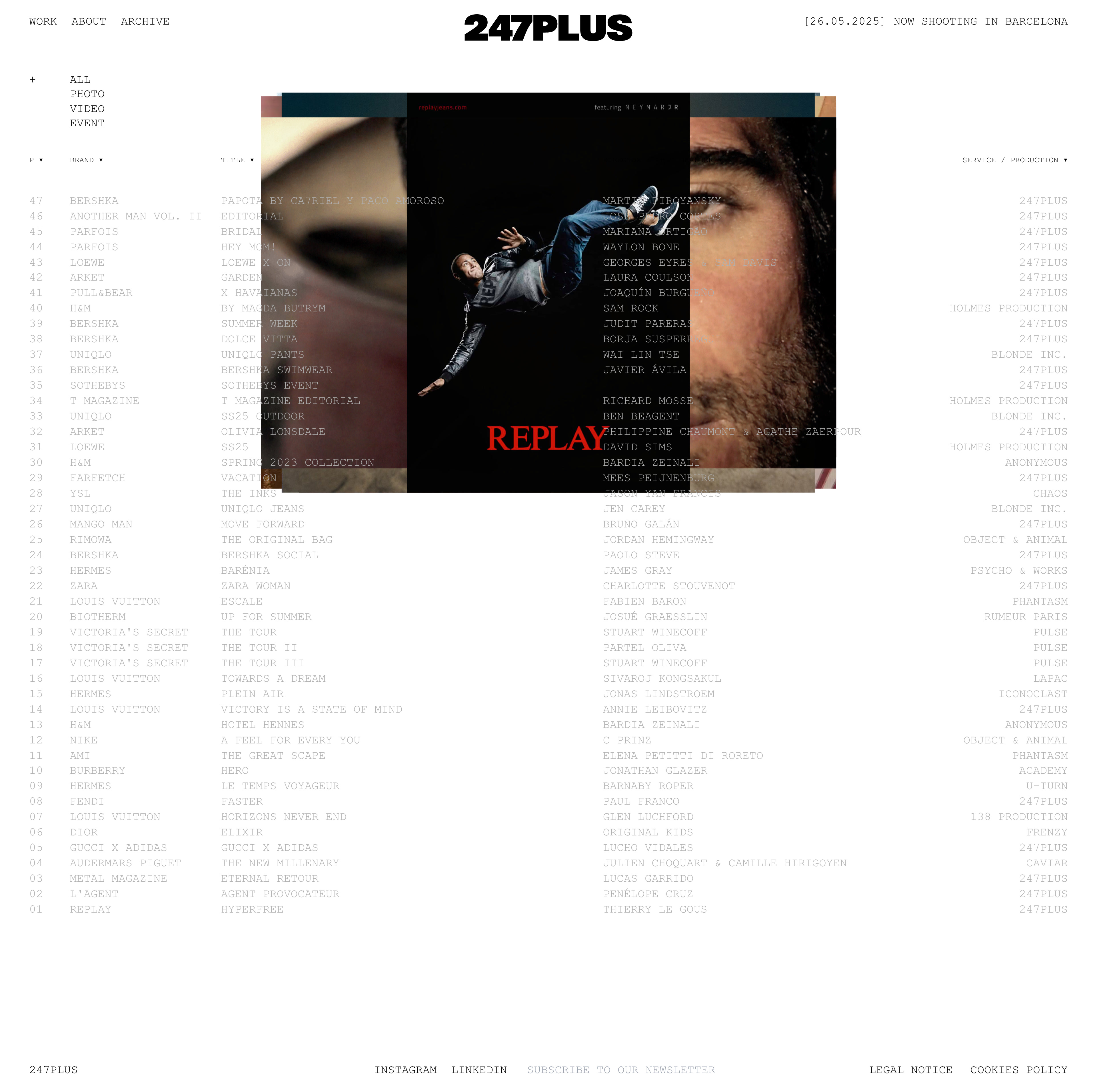 247PLUS Landing Page Example: 247PLUS is a full-service production company dedicated to the power of image. We operate globally in photography, video, and events.