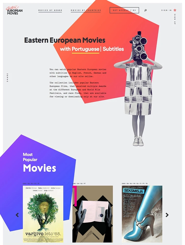 Eastern European Movies website design Lapa Ninja