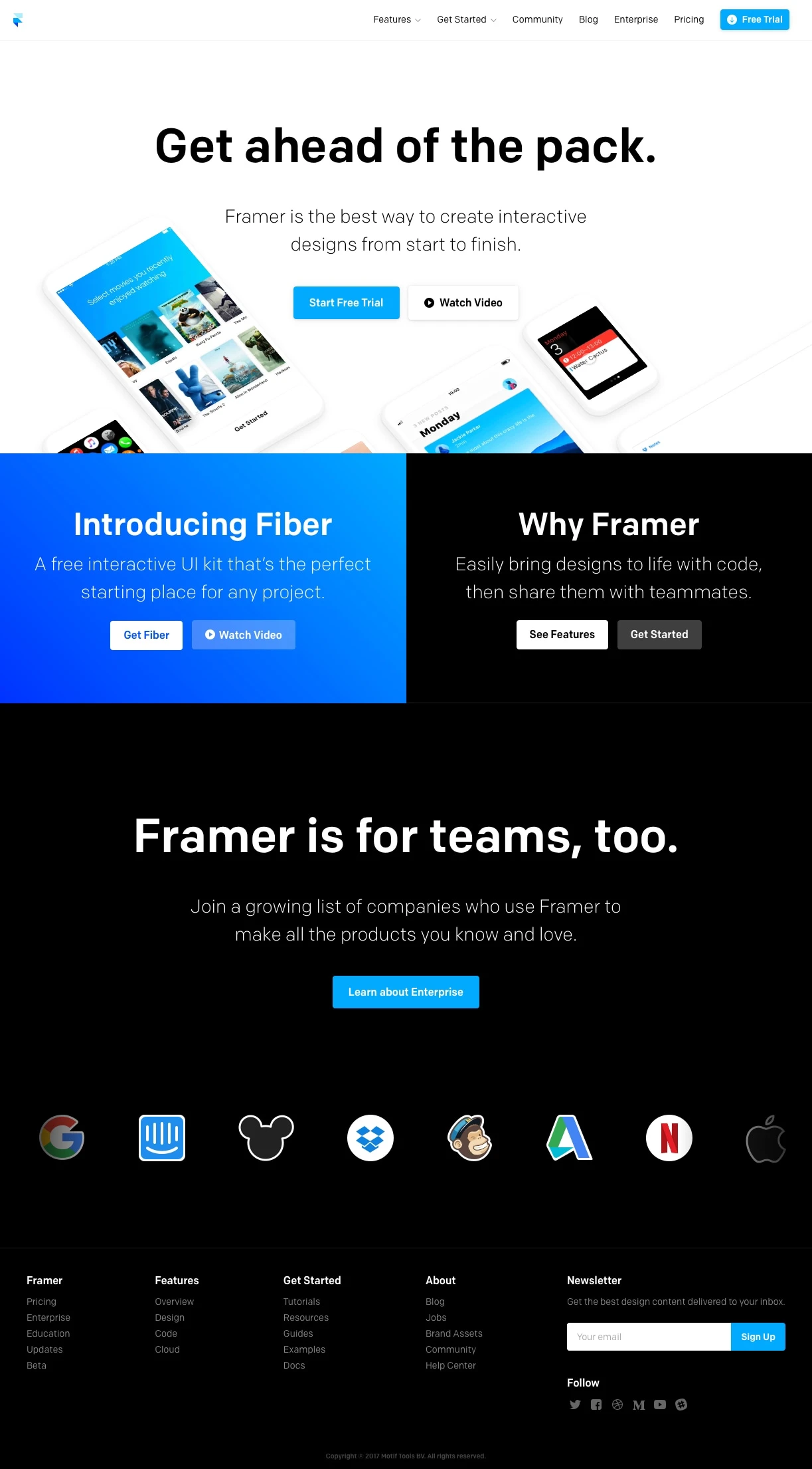 Framer Landing Page Example: Framer is the best way to create interactive designs from start to finish.