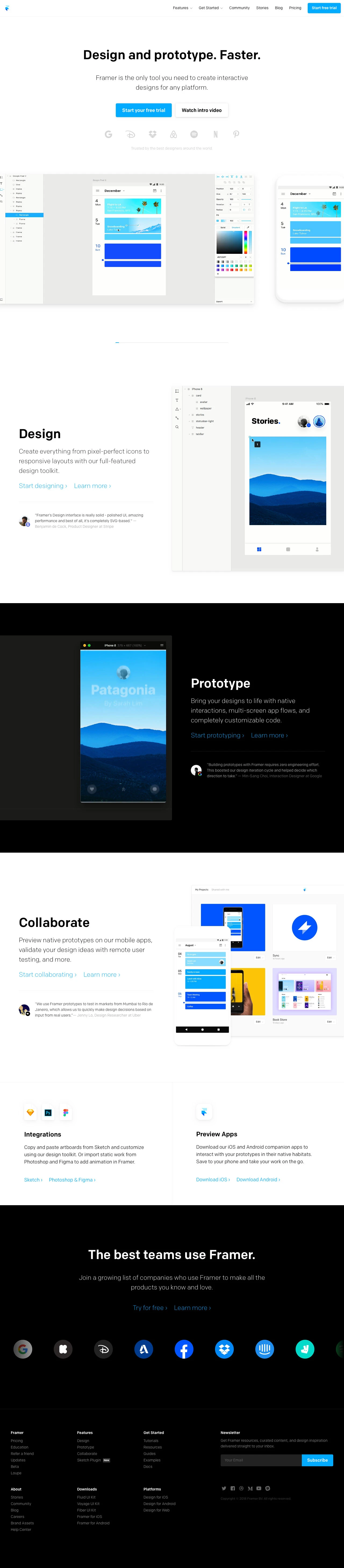 Framer Landing Page Example: Framer is the only tool you need to create interactive designs for any platform.