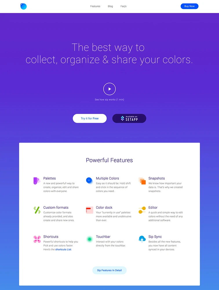 Sip for Mac website design - Lapa Ninja