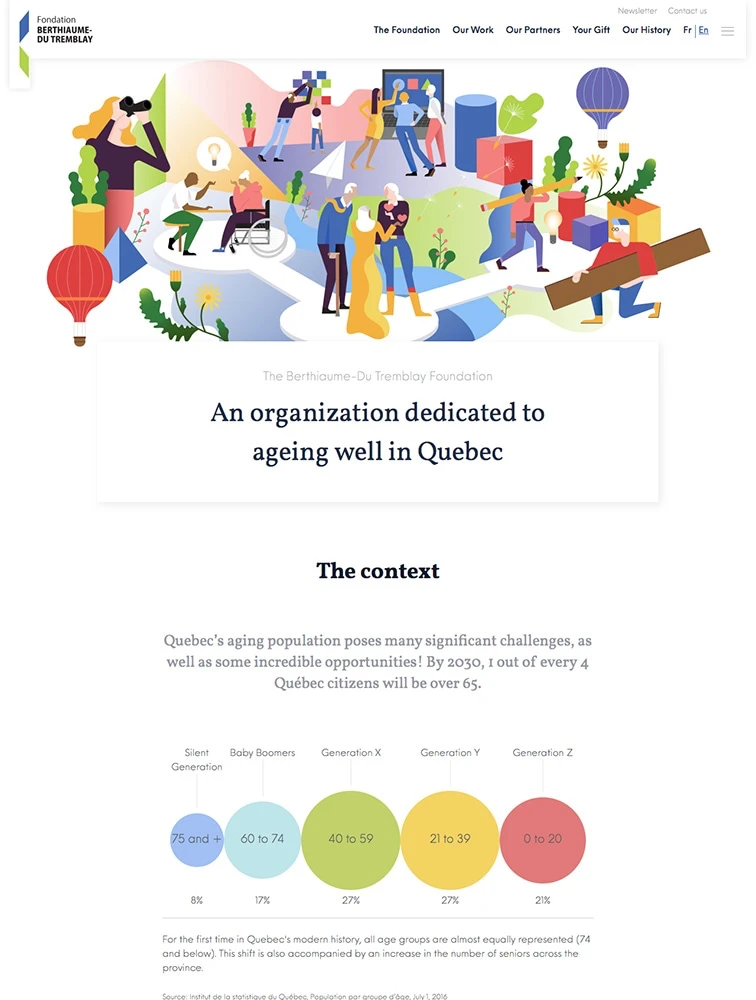 The BerthiaumeDu Tremblay Foundation website design Lapa Ninja