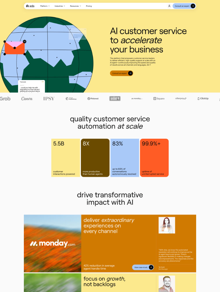 Ada Landing Page Example
