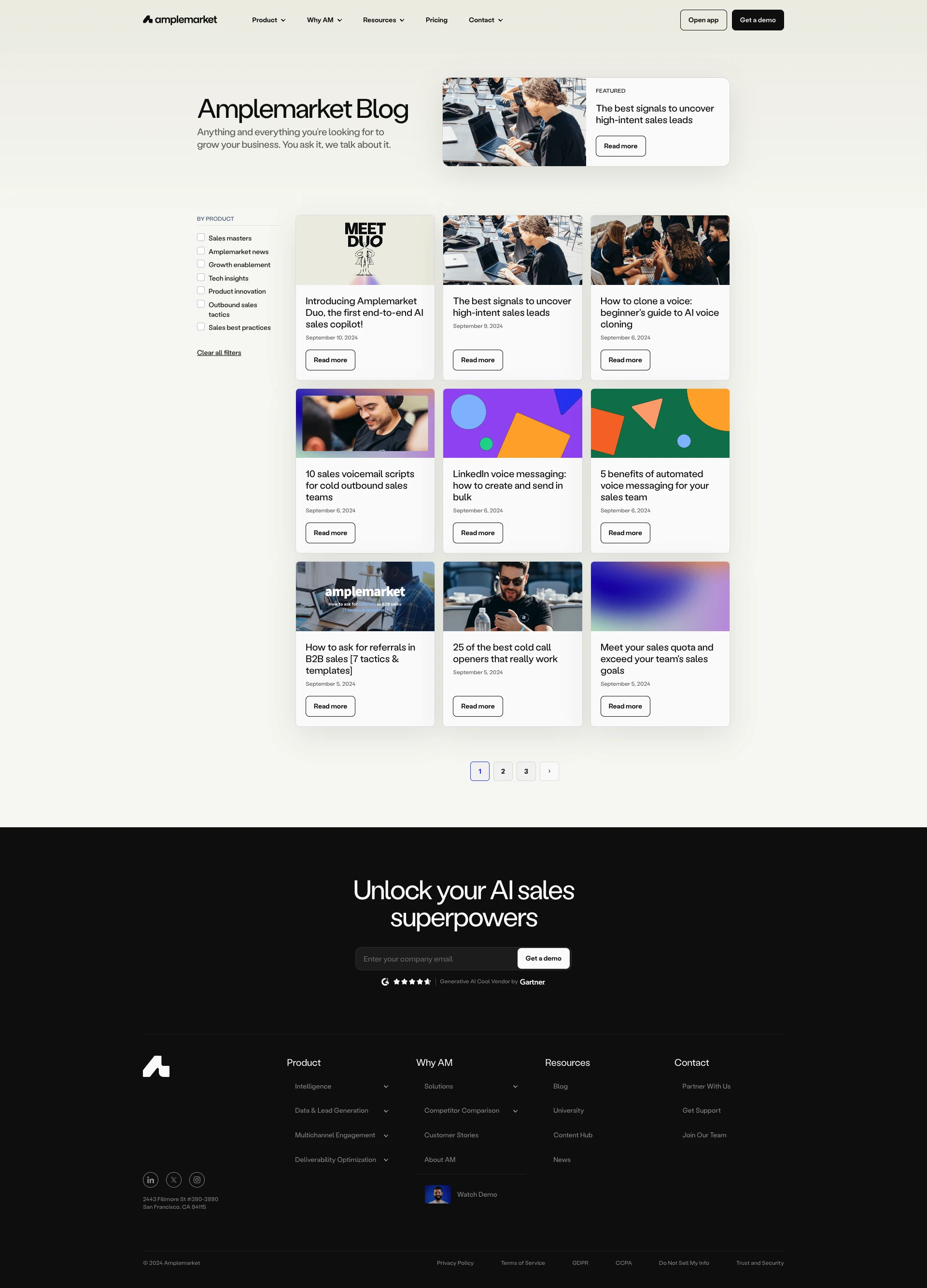 Amplemarket Landing Page Example: Transform your sales approach with AI. Supercharge your lead generation, automate prospecting, and boost revenue with Amplemarket's all-in-one AI copilot for sales. Get started today!