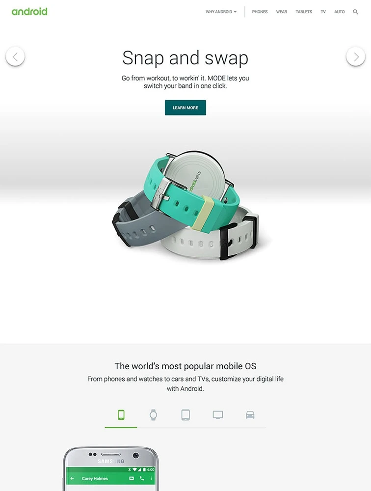 Android website design - Lapa Ninja