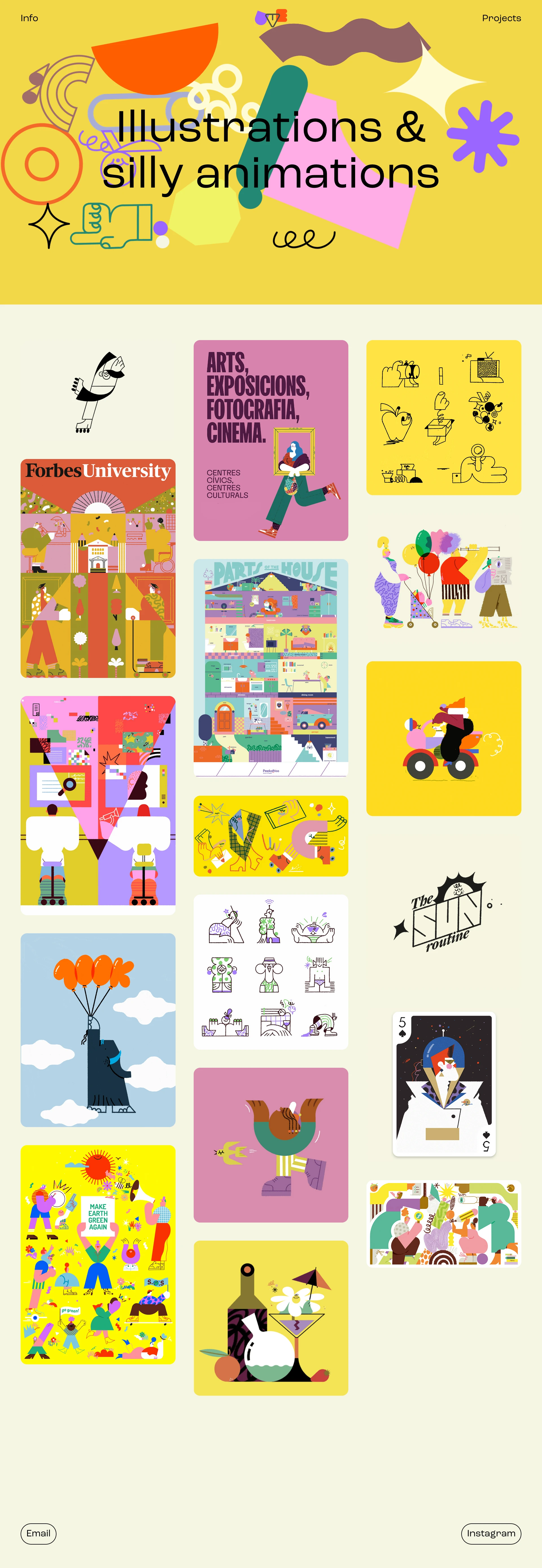 Antonio Uve Landing Page Example: Silly animations and colorful illustrations.