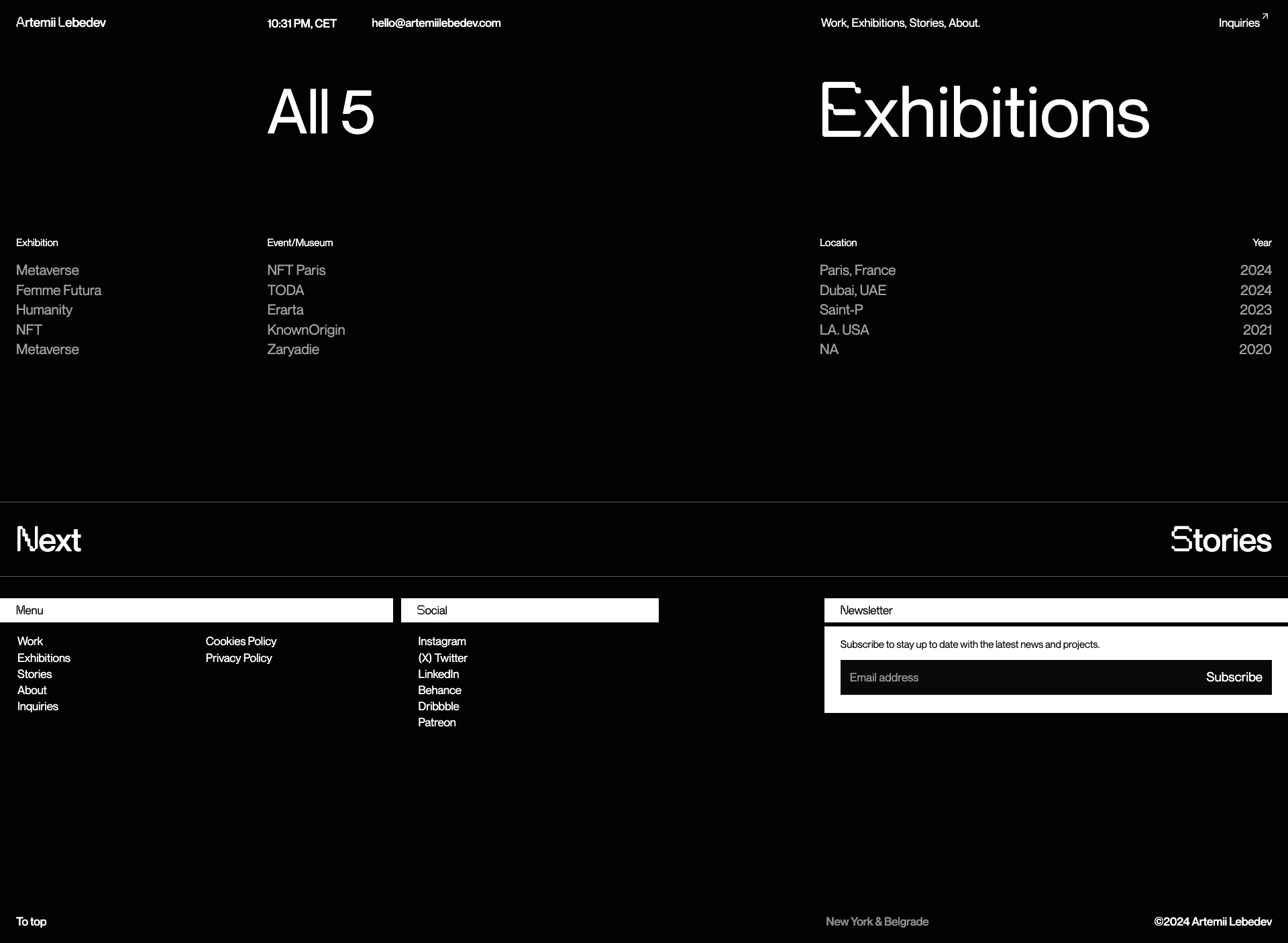 Artemii Lebedev Landing Page Example: Portfolio of Artemii Lebedev, award-winning Designer, Founder & Art Director Lemma.Studio. Web Design, Visual Design, Branding, 3D & Development via Webflow. Also visual designer in Goom Gum duet.