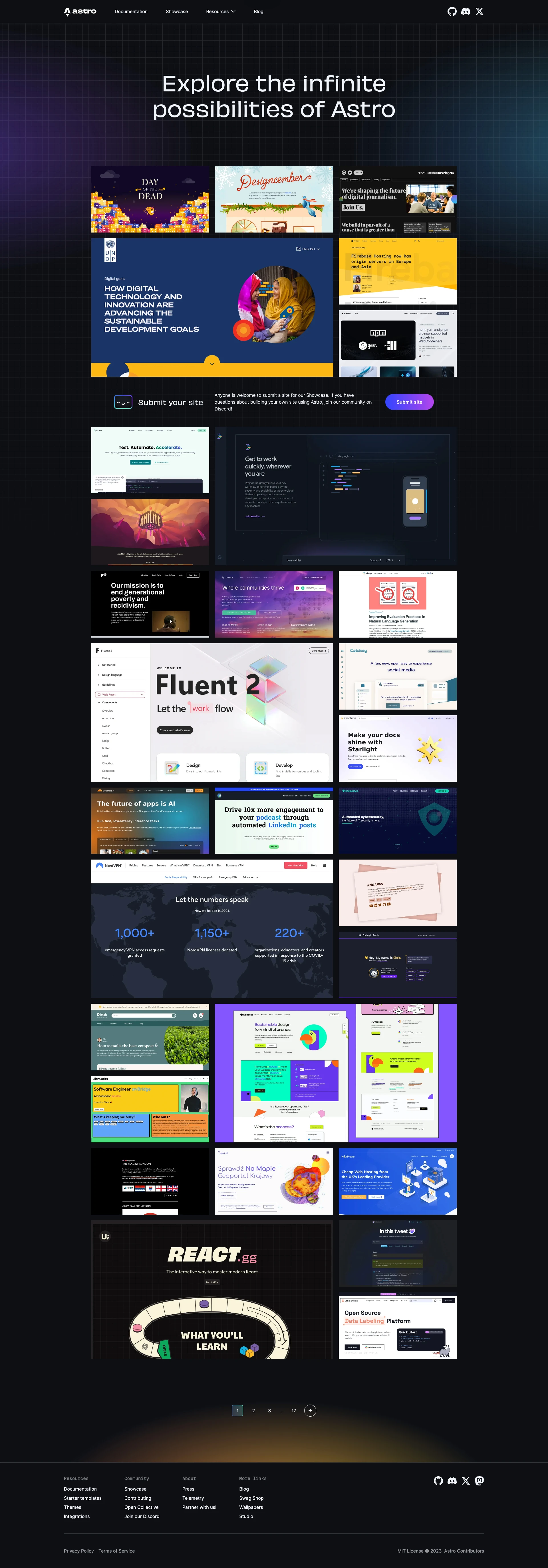 Astro Landing Page Example: The web framework that scales with you Astro builds fast content sites, powerful web applications, dynamic server APIs, and everything in-between.
