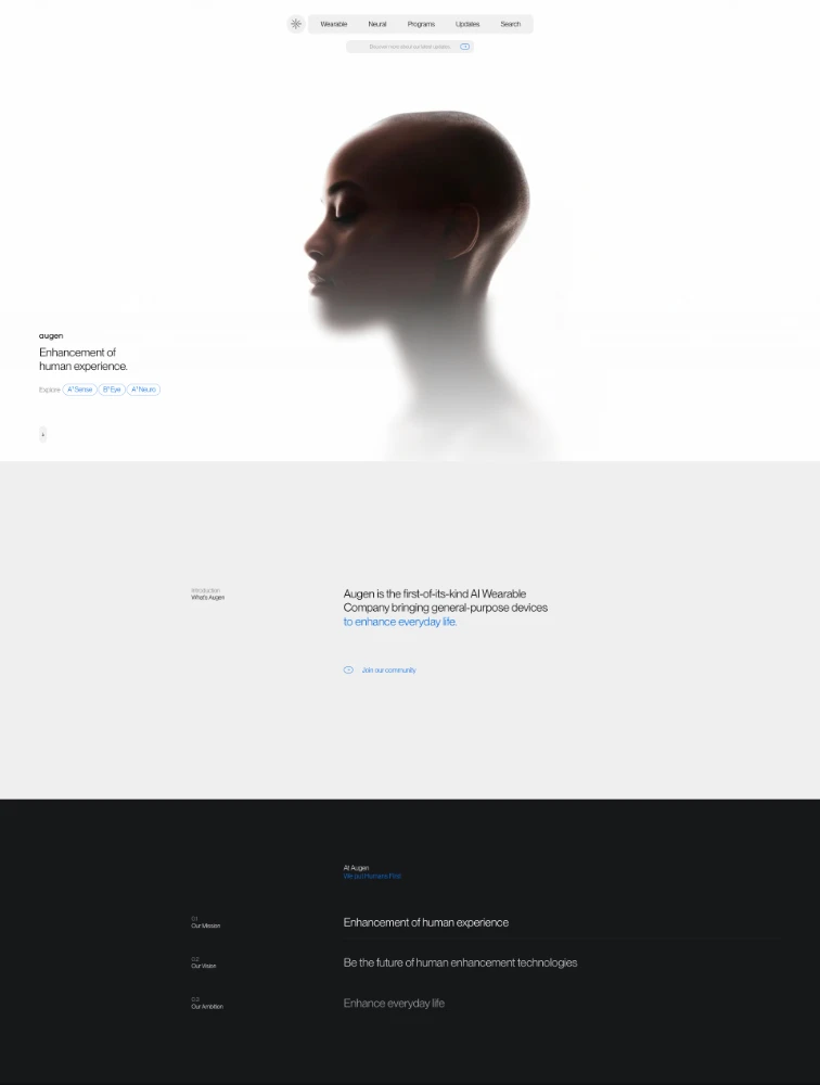 Augen Landing Page Example