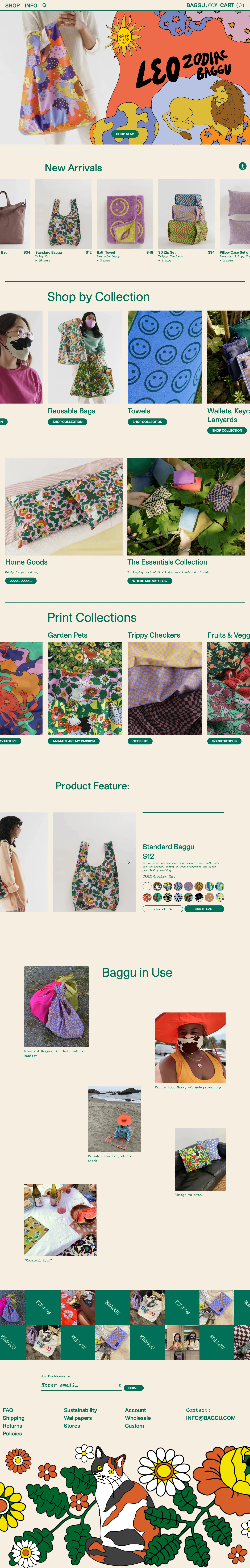 BAGGU Landing Page Example: BAGGU makes simple, intentional things for everyday use.