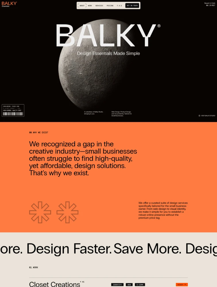 Balky Landing Page Example