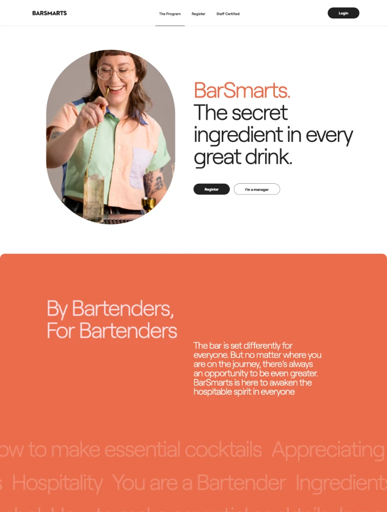 BarSmarts website design Lapa Ninja