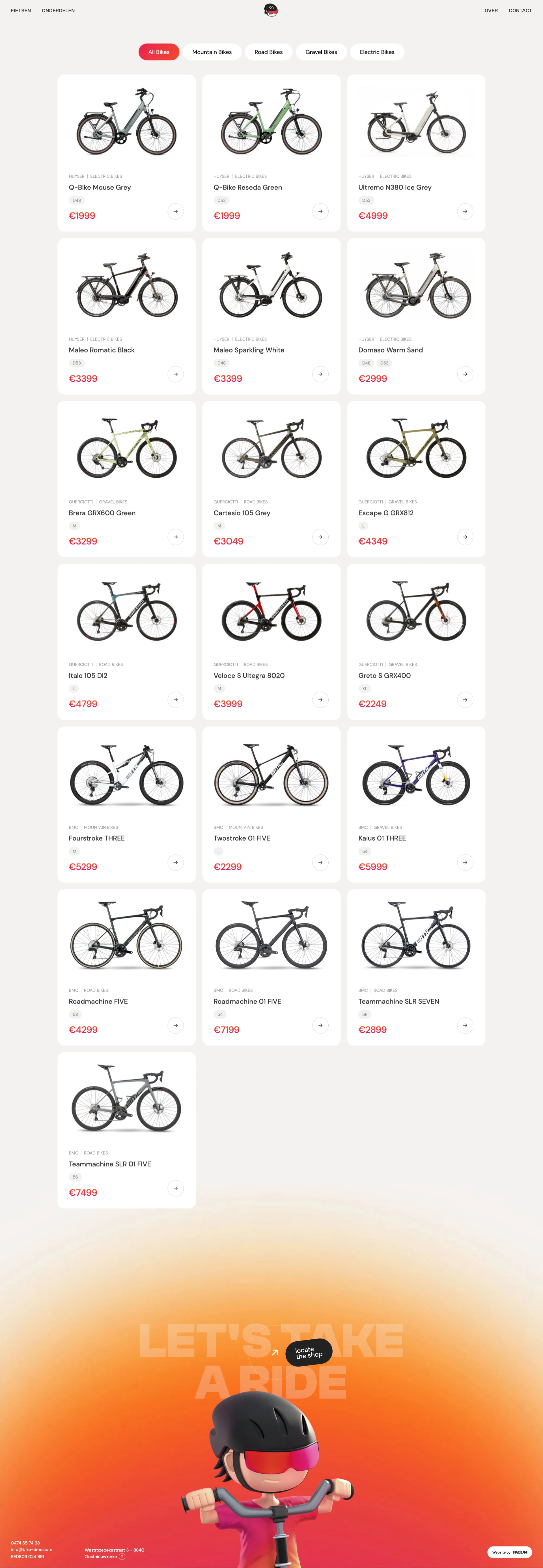 Bike Time Landing Page Example: Ride for your passion. Connecting riders with their perfect bikes.