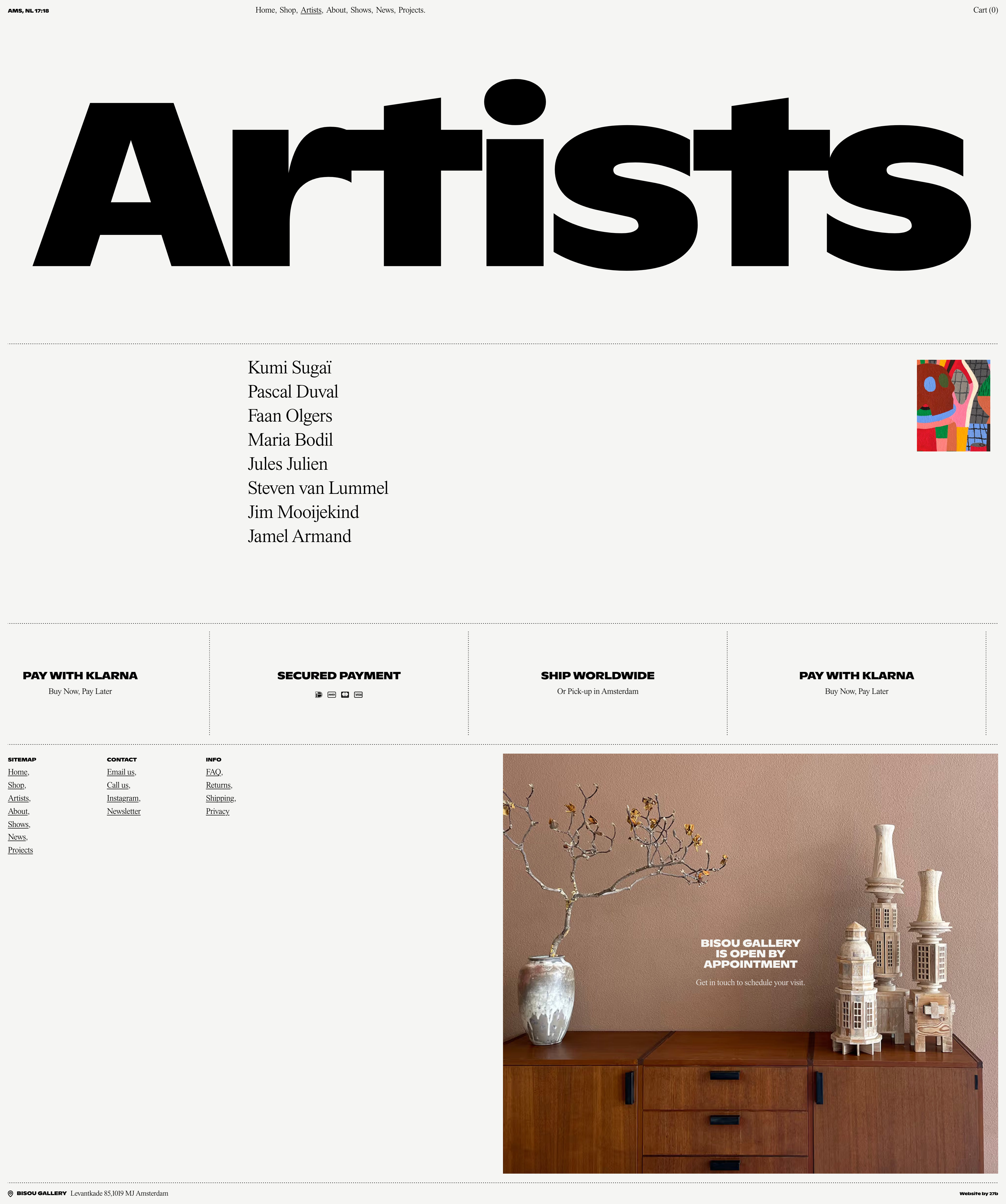 Bisou Gallery Landing Page Example: Bisou Gallery is all about bringing art into your daily life in a way that uplifts your space. We curate collections that aren’t just for white-walled galleries but for real interiors, your home, your workspace, anywhere you want to be surrounded by pieces that bring joy and inspiration.
