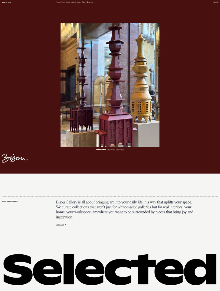 Bisou Gallery Landing Page Example