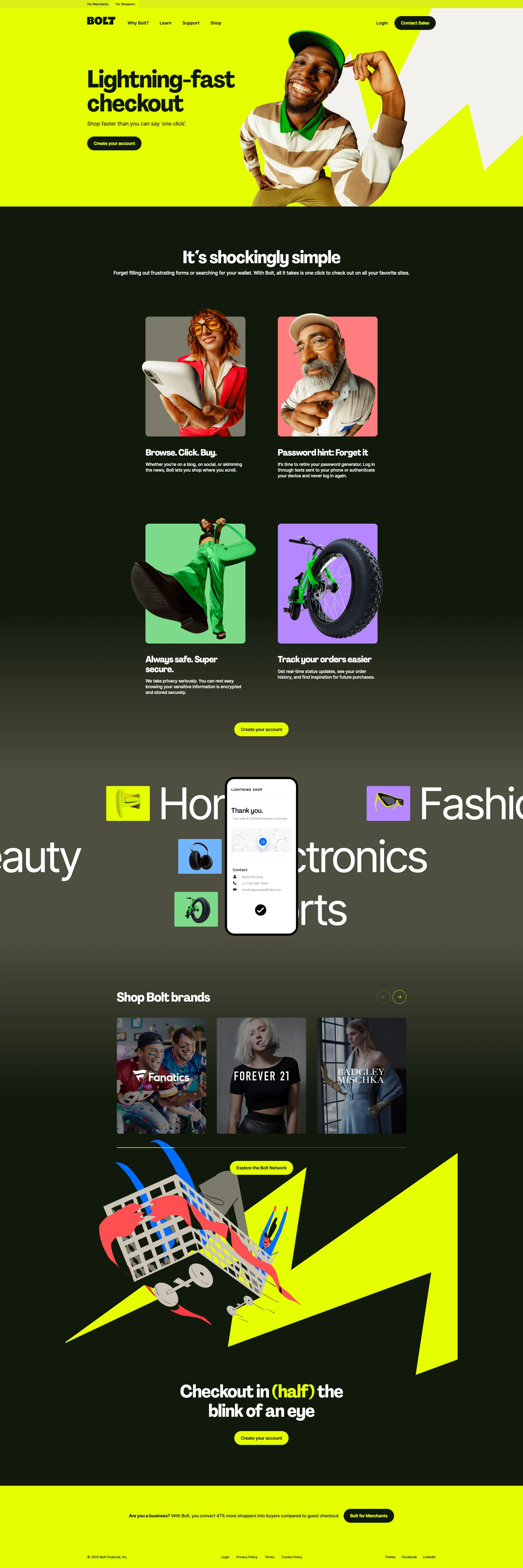 Bolt website design - Lapa Ninja