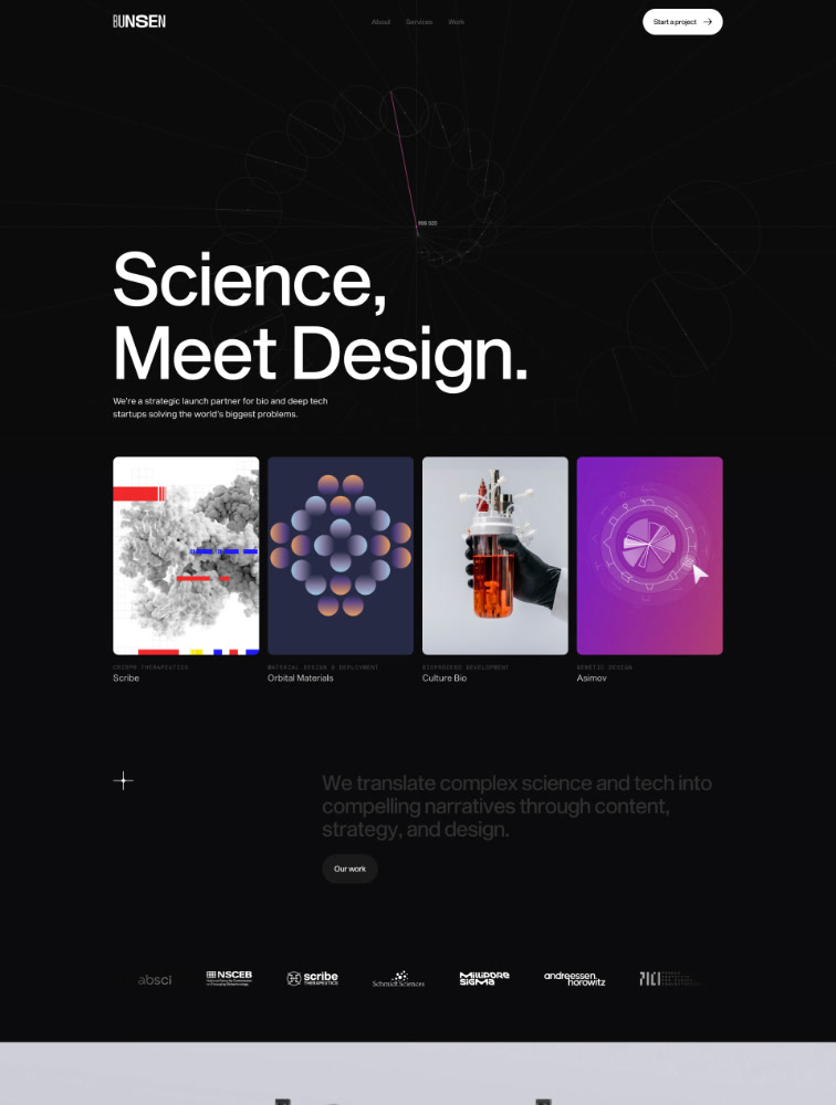 Bunsen Studio Landing Page Example