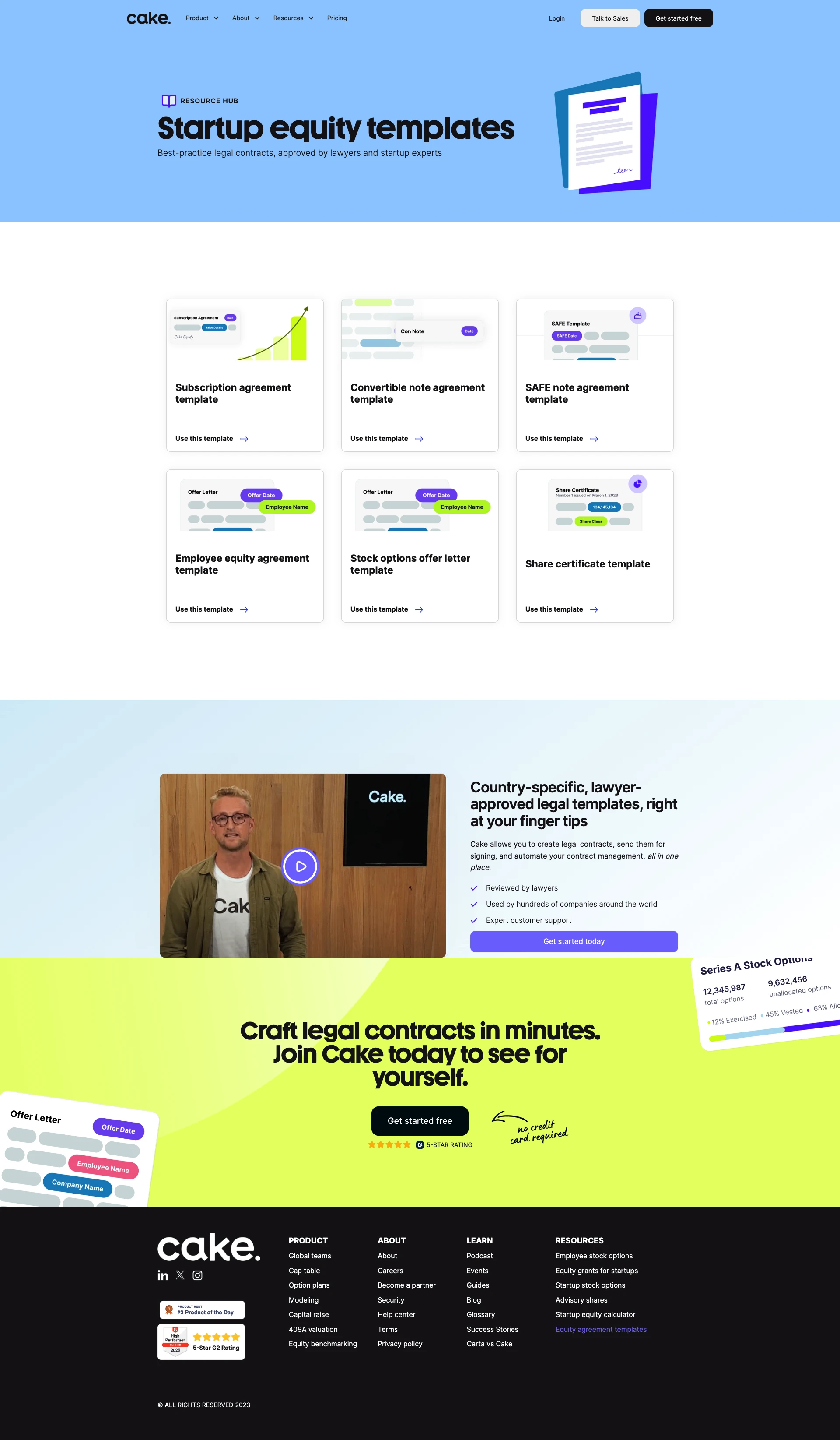 Cake Equity Landing Page Example: The intuitive equity platform for fast-growing startups. Automate your equity with Cake's cap table, equity grant templates, raise simulation, and scalable equity platform.