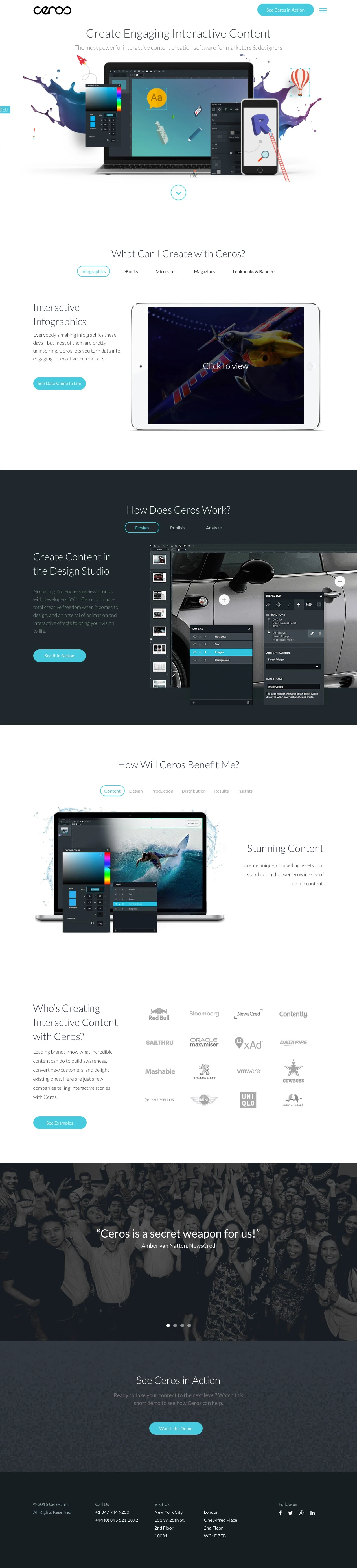 Ceros Landing Page Example: The most powerful interactive content creation software for marketers & designers