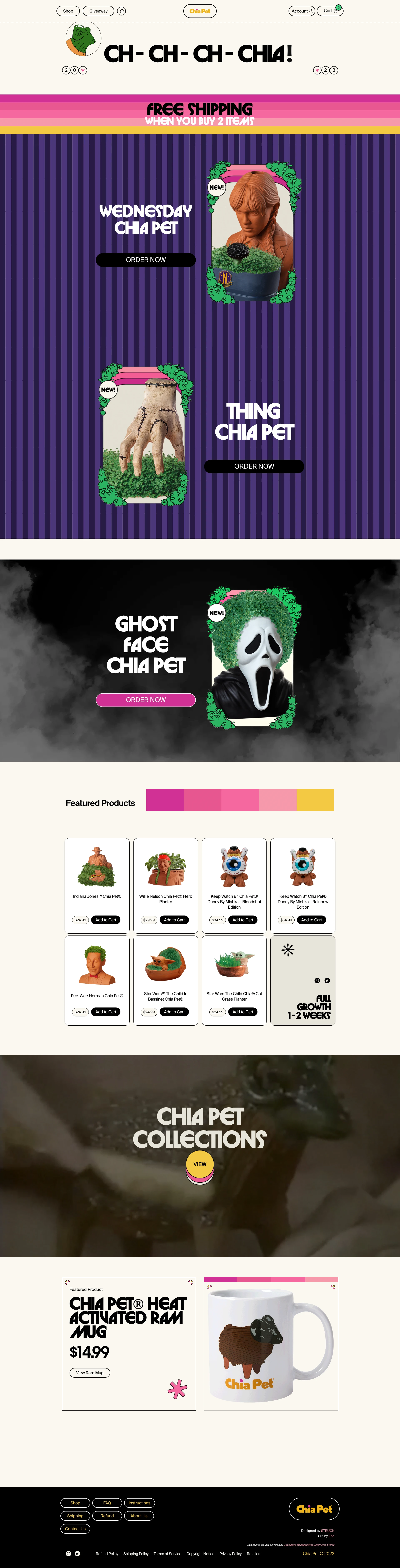 Chia Pet Landing Page Example: Official Chia Pet website. Shop the full collection of Chia Pets and Clappers. Easy to Do and Fun to Grow, Novelty Gift, Perfect for Any Occasion.