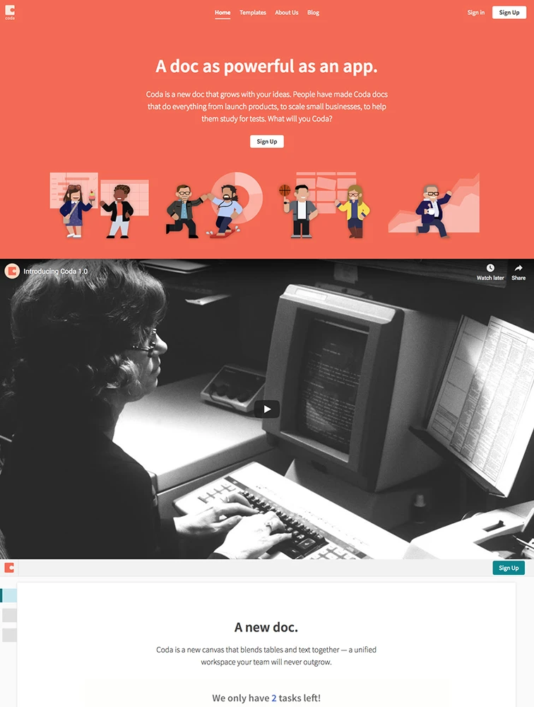 Coda website design - Lapa Ninja