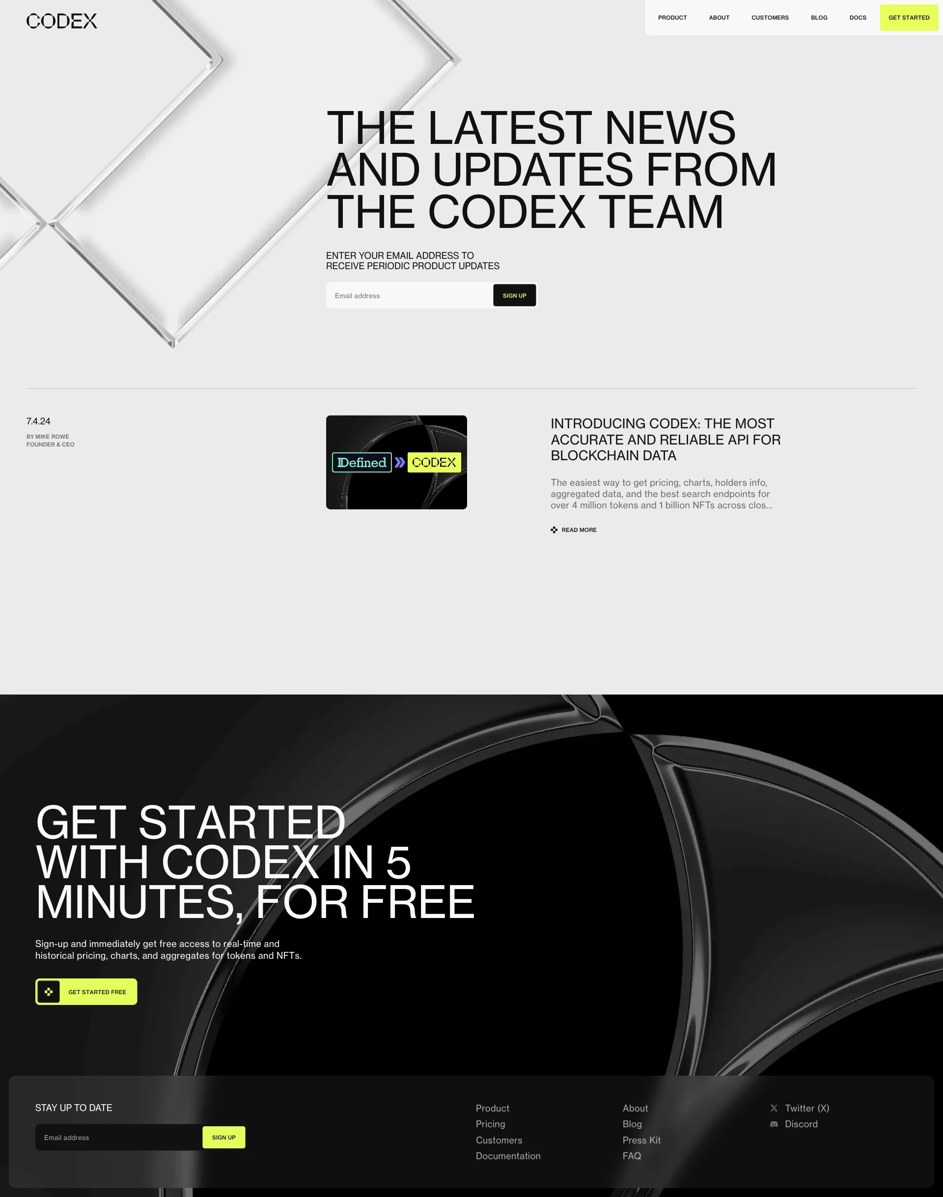 Codex website design - Lapa Ninja