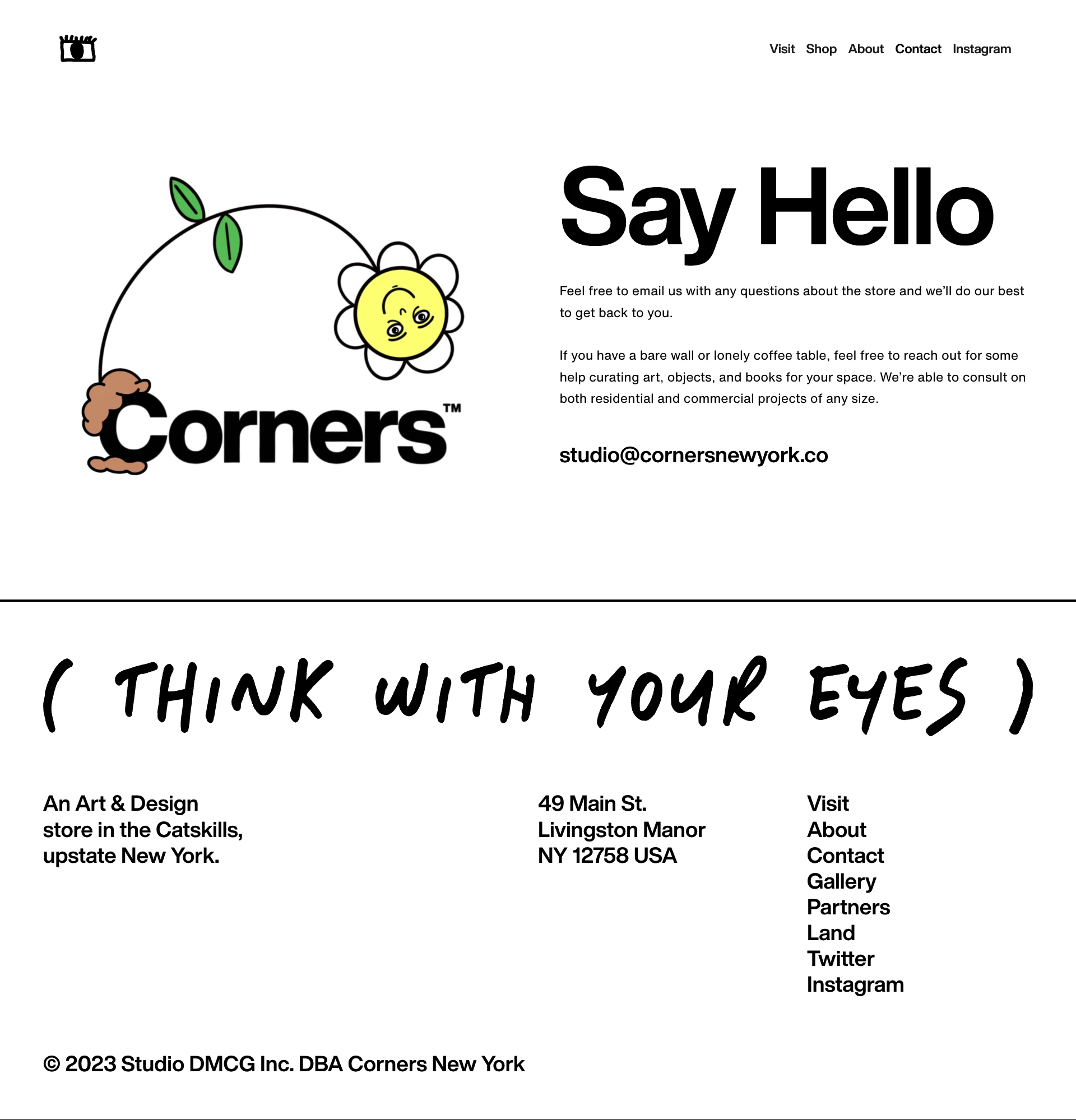 Corners Landing Page Example: An art & design store with a diverse curation of framed art, books, paper goods, design objects, and magazines from the art & design world.