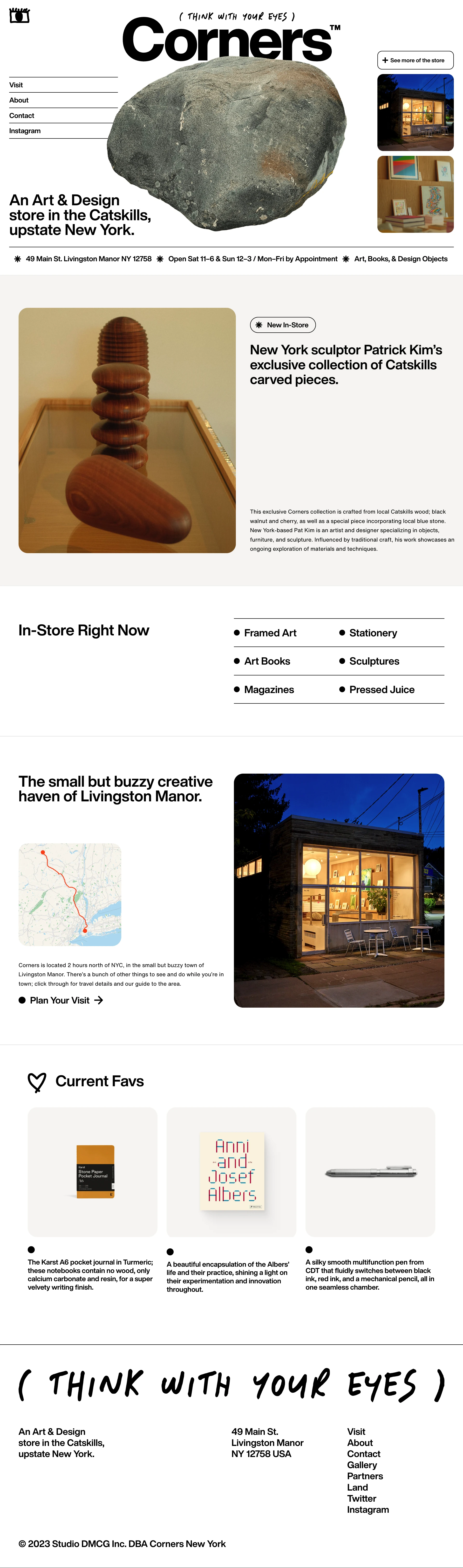 Corners Landing Page Example: An art & design store with a diverse curation of framed art, books, paper goods, design objects, and magazines from the art & design world.