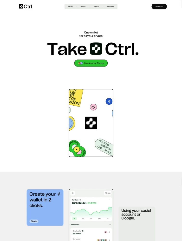 CTRL Wallet Landing Page Example