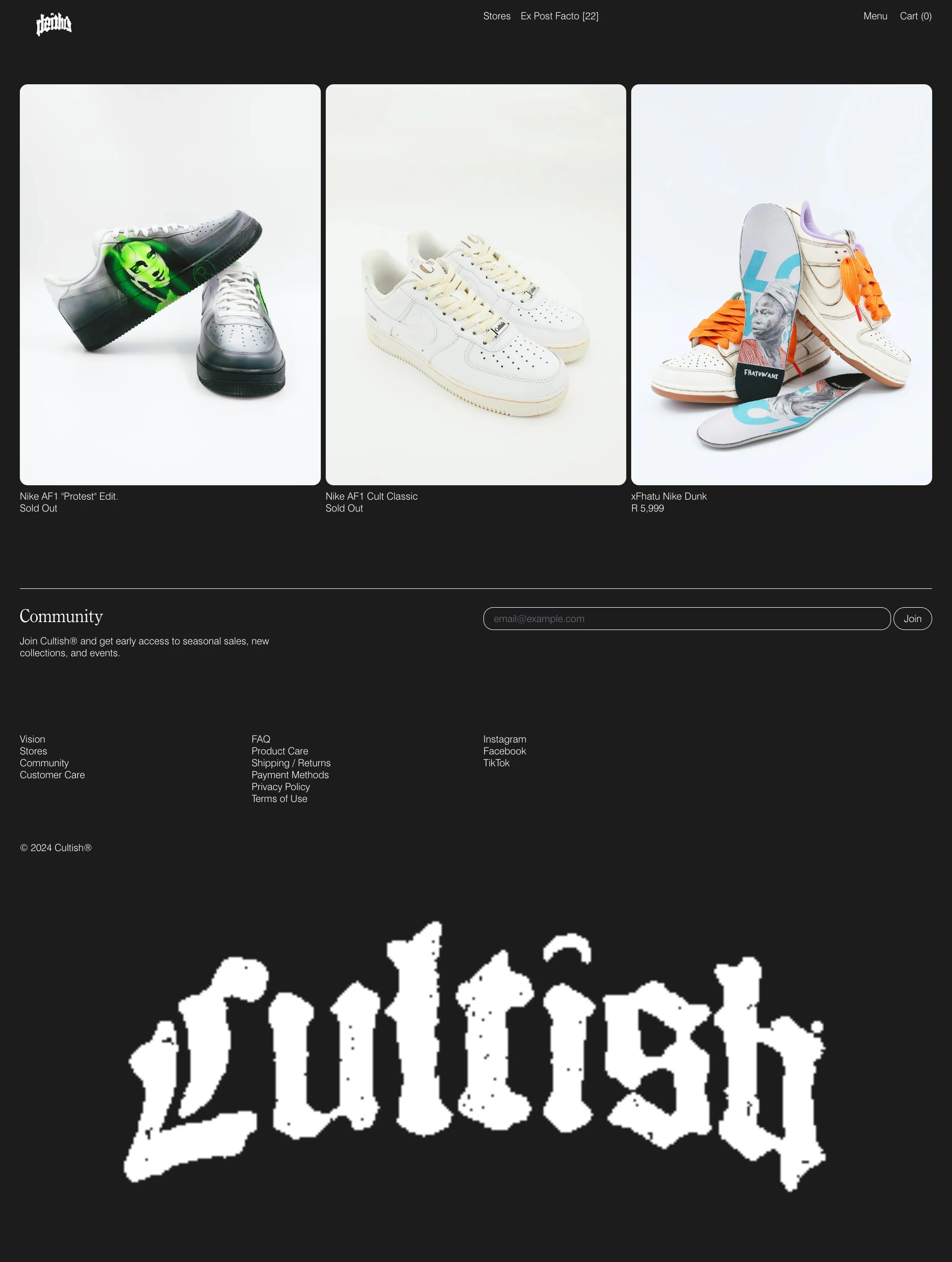 Cultish Landing Page Example: Cultish emerged in 2020, yet its soul is deeply rooted in the vivid ethos of the 1990s. Ryan Brussow, shaped and inspired by the era of skateboarding, punk rock, and hip-hop, brings this vibrant spirit into the present. The streets he once roamed during his youth infuse his vision, guiding the creation of Cultish. While the brand itself is a product of the new decade, its foundation is built on the countercultural movements that defined Ryan's formative years. Not just a fashion label, Cultish is a bridge connecting the rebellious energy of the past to the modern era. Each design reflects this connection, blending opinion and fearless design with oversized, drapey forms, echoing the streets that once were Ryan's playground.