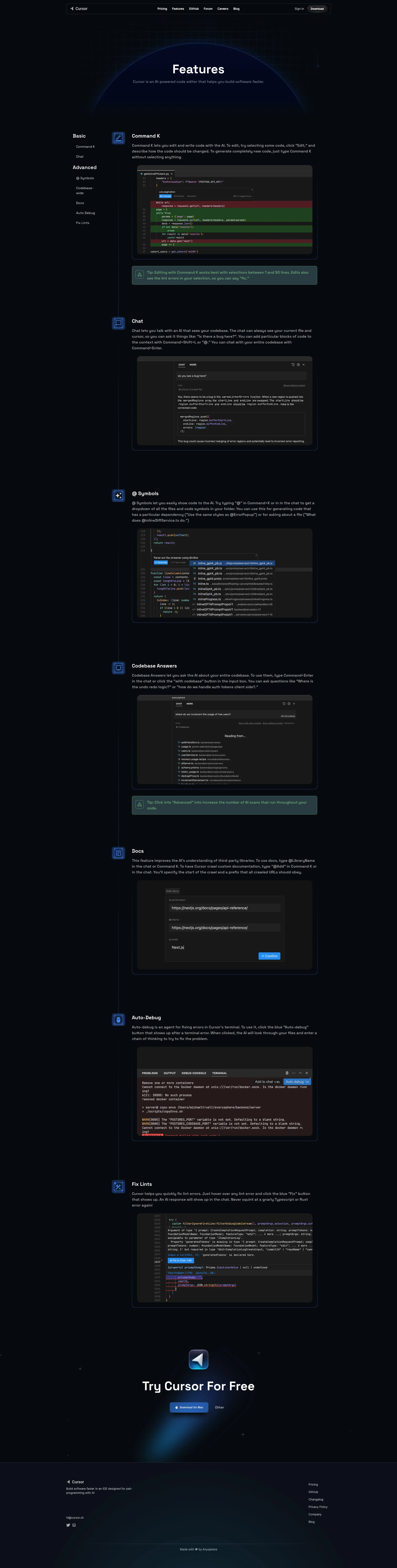 Cursor website design - Lapa Ninja
