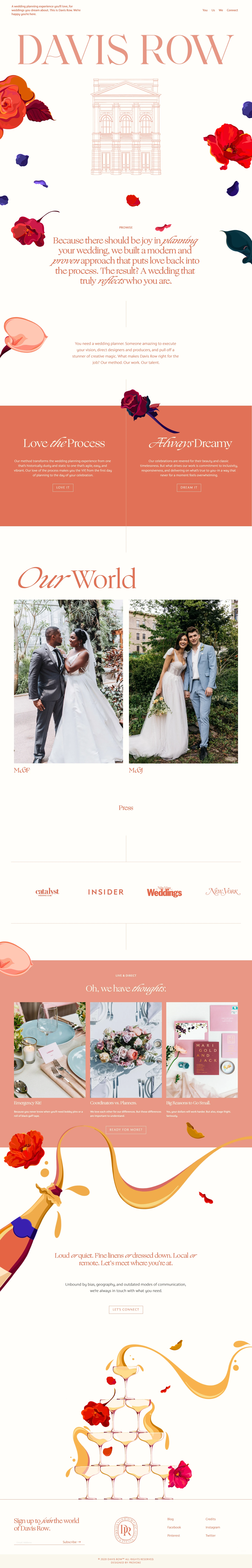 Davis Row Landing Page Example: A wedding planning experience you’ll love, for weddings you dream about.