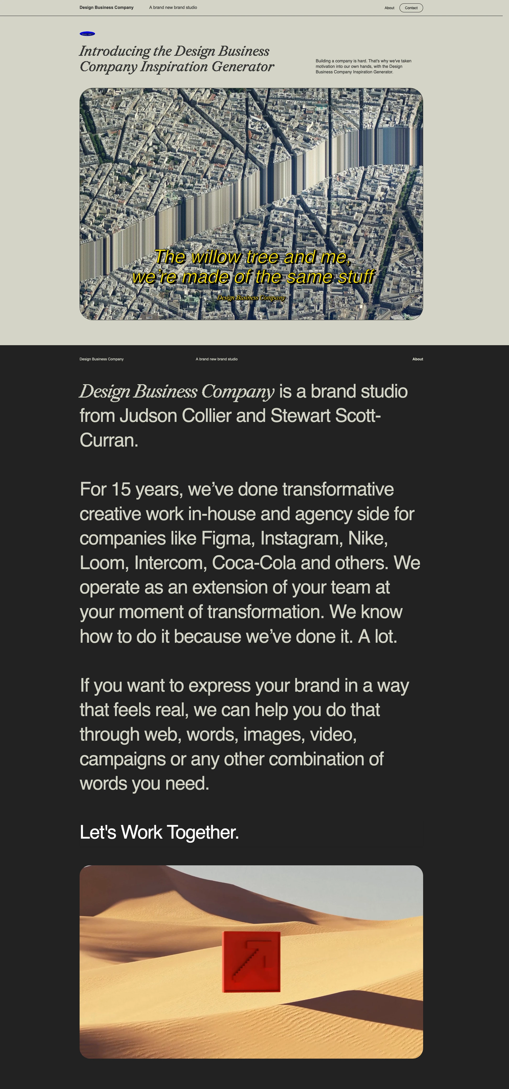 Design Business Company Landing Page Example: Building a company is hard. That's why we've taken motivation into our own hands, with the Design Business Company Inspiration Generator.