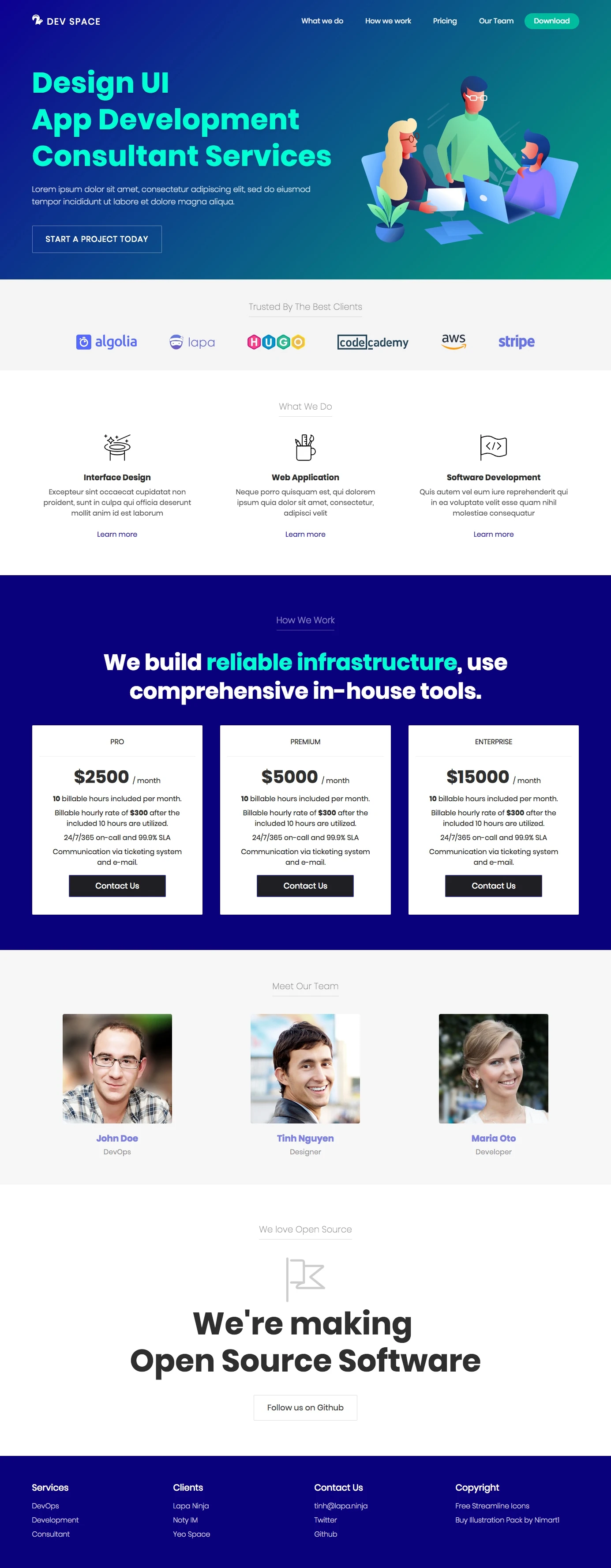 Free HTML/CSS landing page for your Startup Landing Page Example: Free HTML/CSS landing page for your startup, design + code by Lapa Ninja