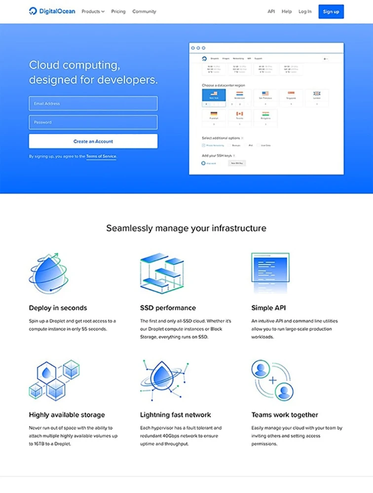 Digital Ocean website design Lapa Ninja