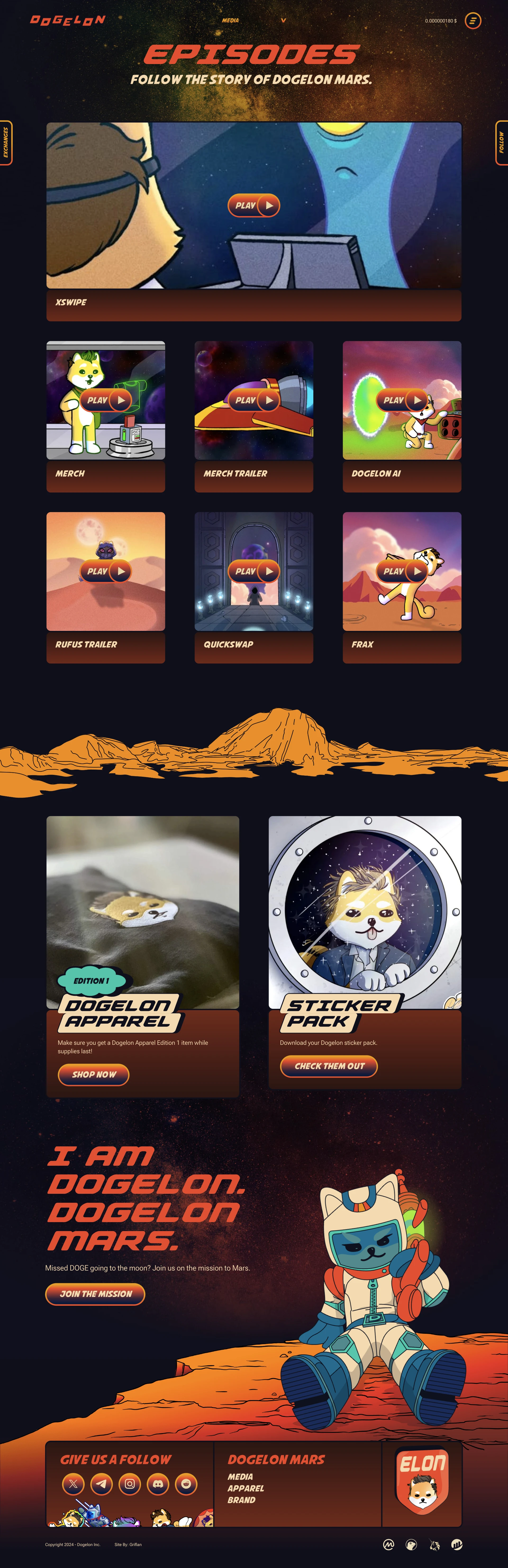 Dogelon Mars Landing Page Example: Dogelon Mars is creating a metaverse set on Mars, by integrating AI to create an immersive and interactive virtual experience.