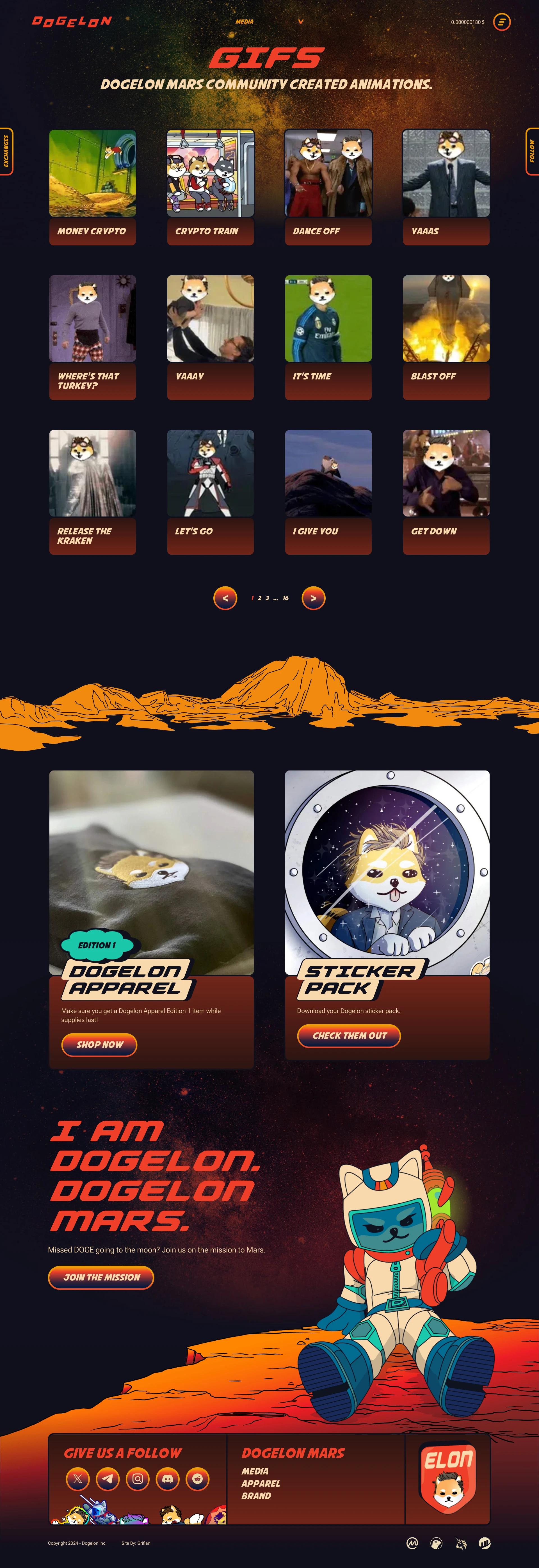 Dogelon Mars Landing Page Example: Dogelon Mars is creating a metaverse set on Mars, by integrating AI to create an immersive and interactive virtual experience.