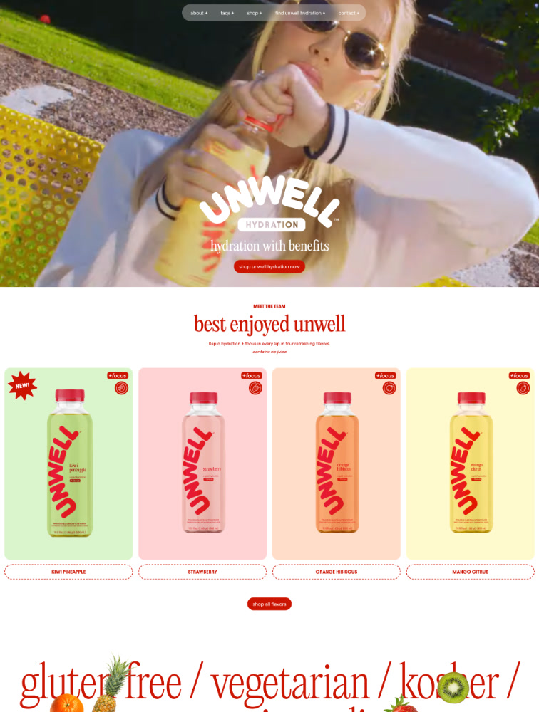 unwell Landing Page Example