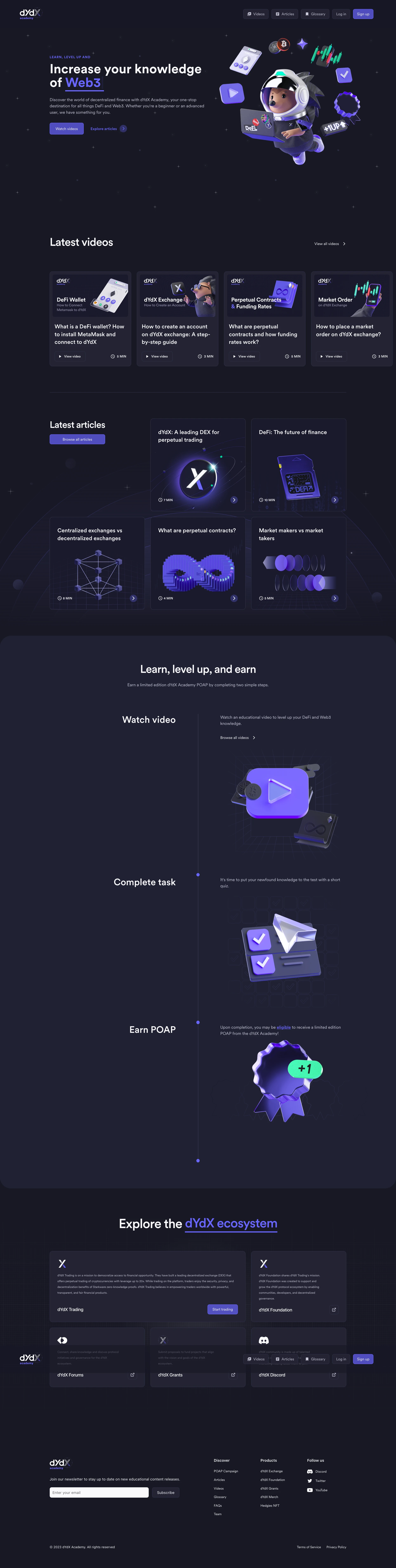 dYdX Academy Landing Page Example: Discover the world of decentralized finance with dYdX Academy, your one-stop destination for all things DeFi and Web3. Whether you're a beginner or an advanced user, we have something for you.