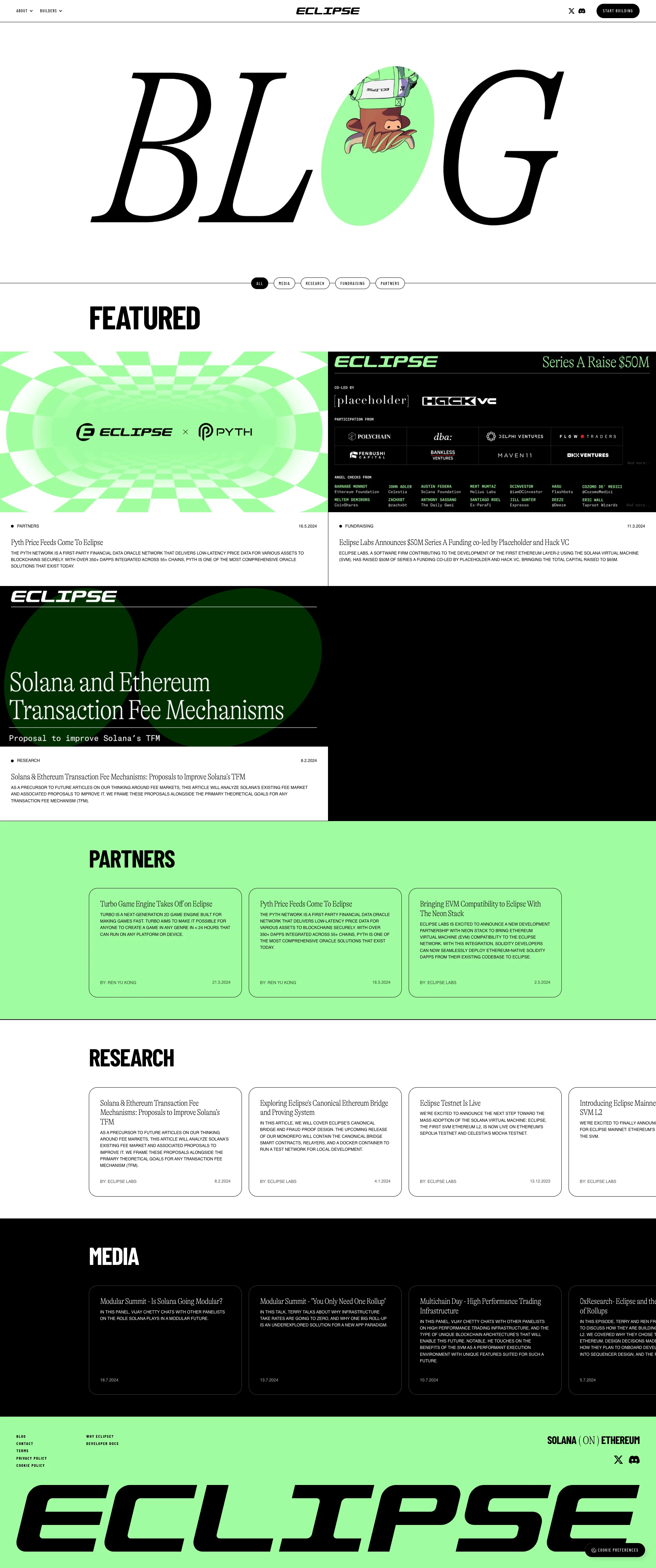 Eclipse Landing Page Example: Solana on Ethereum - Ethereum’s first SVM L2.