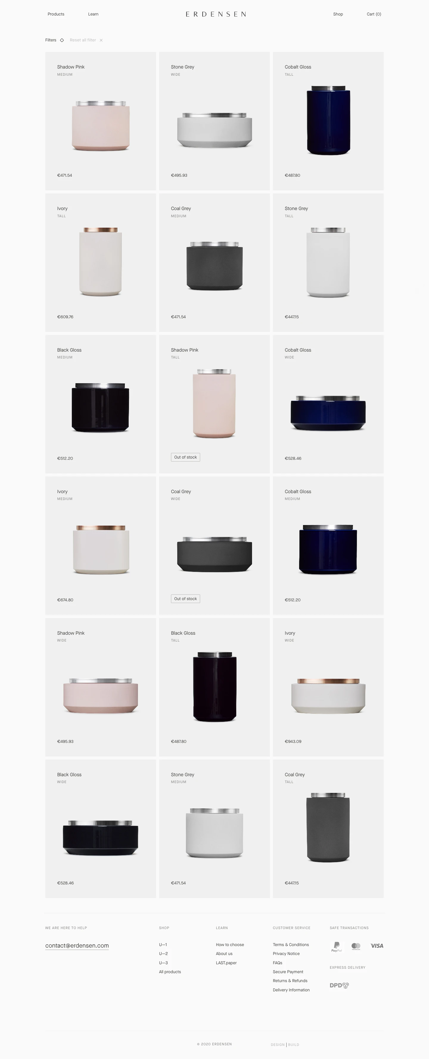 Erdensen Landing Page Example: Erdensen was founded in 2018 with the mission to design an urn that will meet the needs of contemporary world.