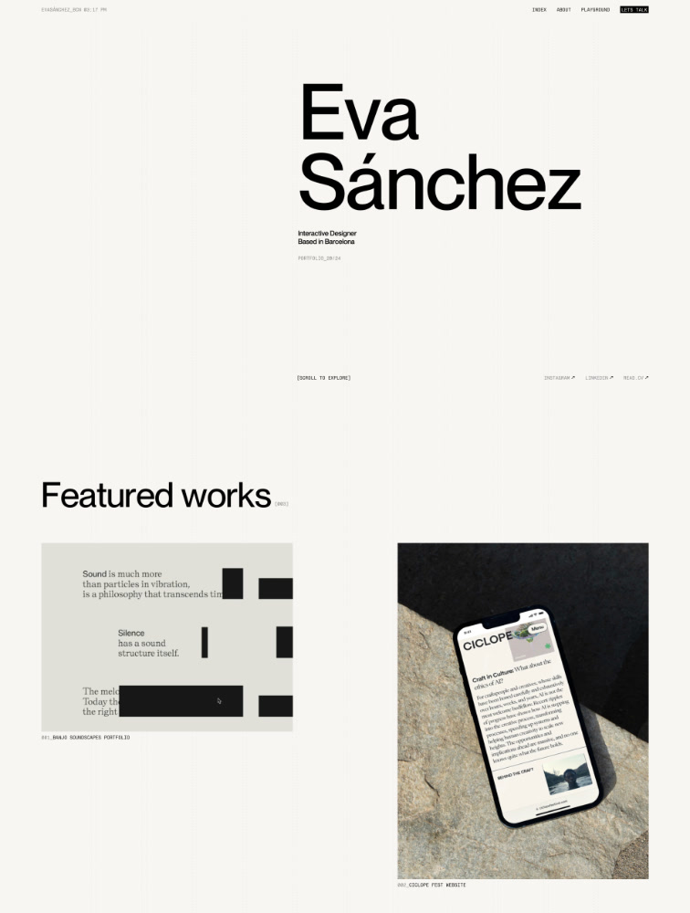 Eva Sánchez Landing Page Example