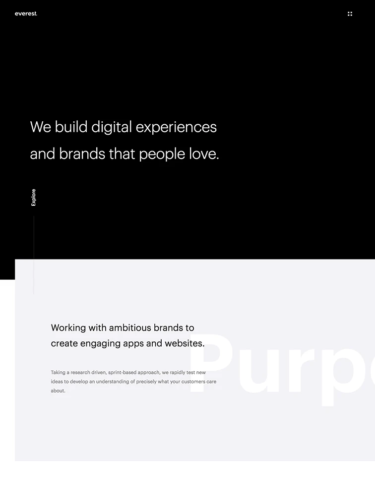 Everest Landing Page Design
